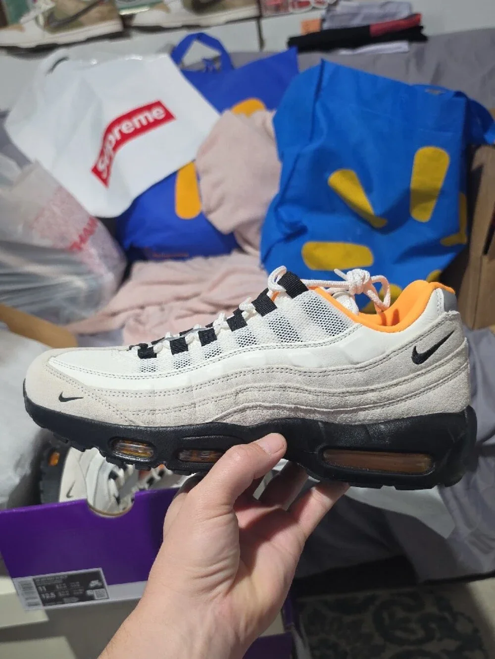 Nike Men's Air Max 95 Sneakers White Black Orange